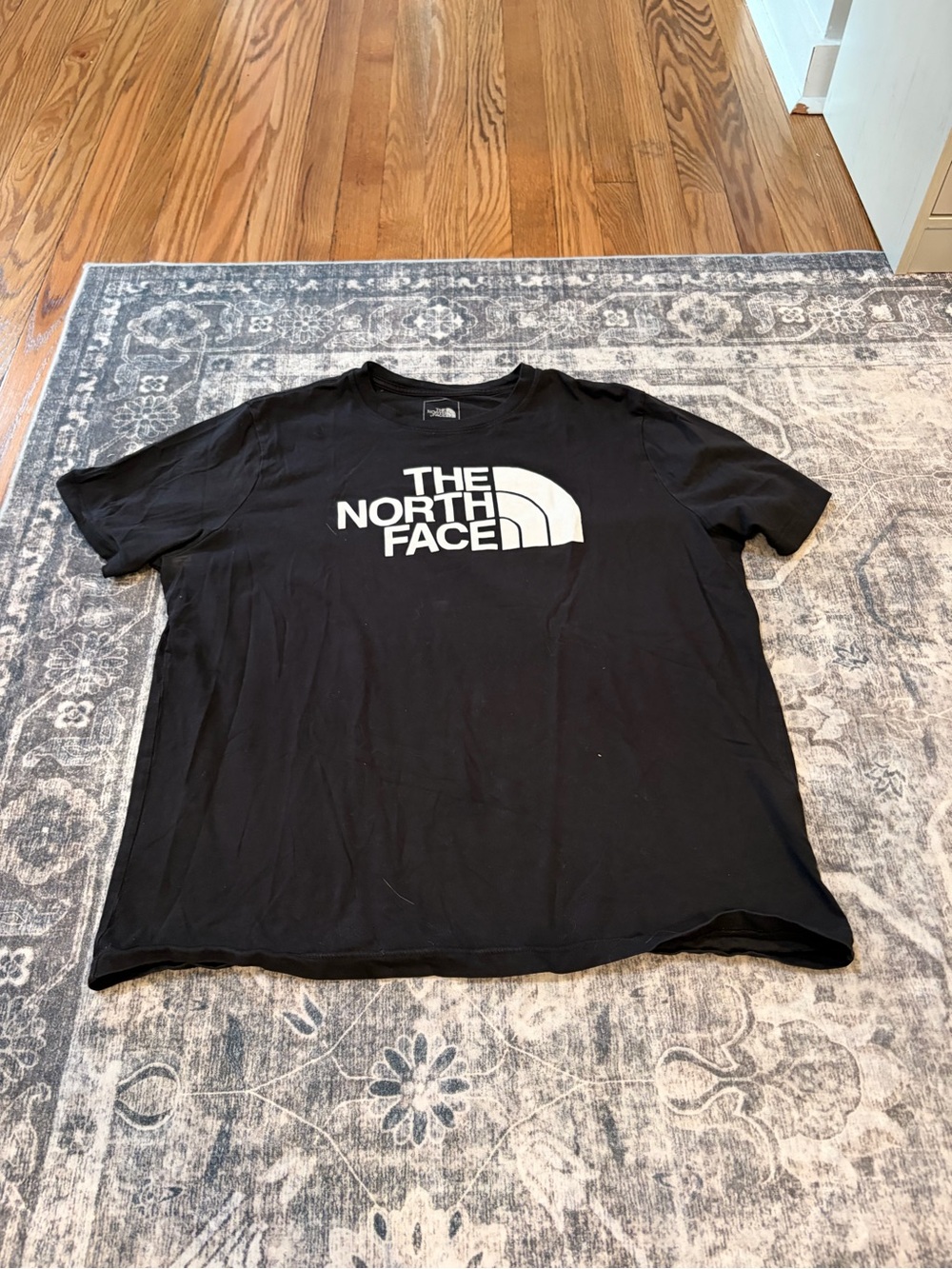 The North Face 100% cotton Black Short Sleeve Tee with White Logo